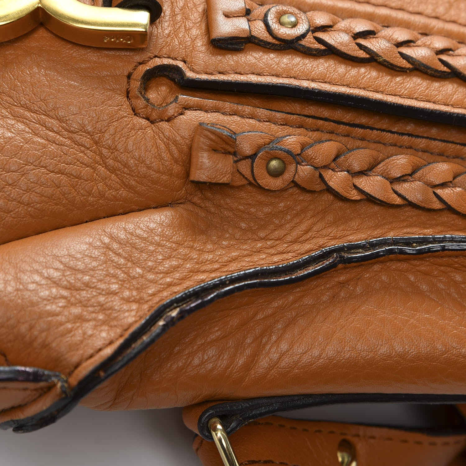 Chloe Calfskin Braided Medium Marcie Satchel Whiskey 8 of 12
