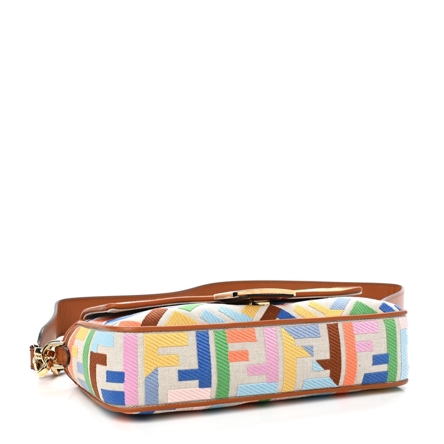 Kuban Canvas Vitello King FF Embroidered Baguette Grezzo Multicolor