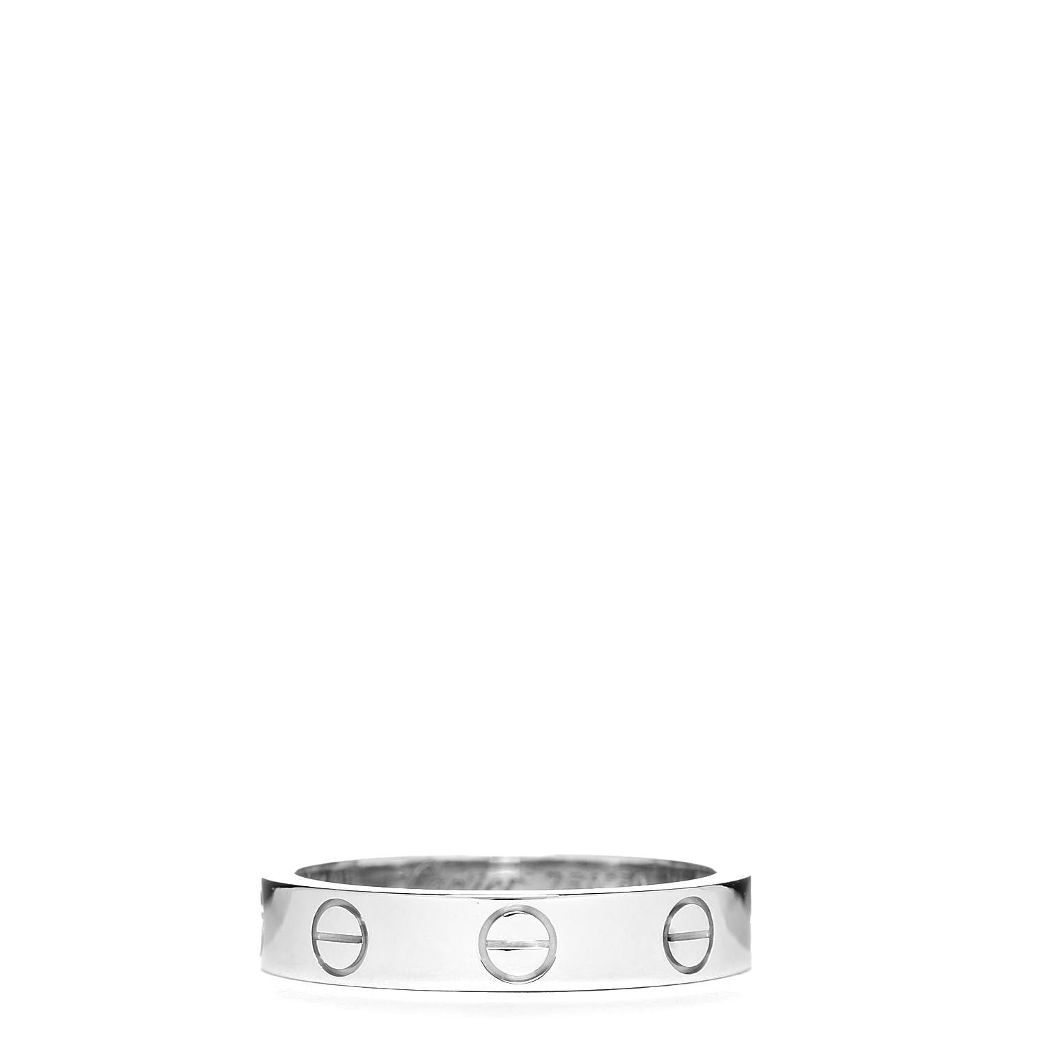 Cartier 18K White Gold 3.5mm LOVE Wedding Band Ring 50 5.25 1 of 4