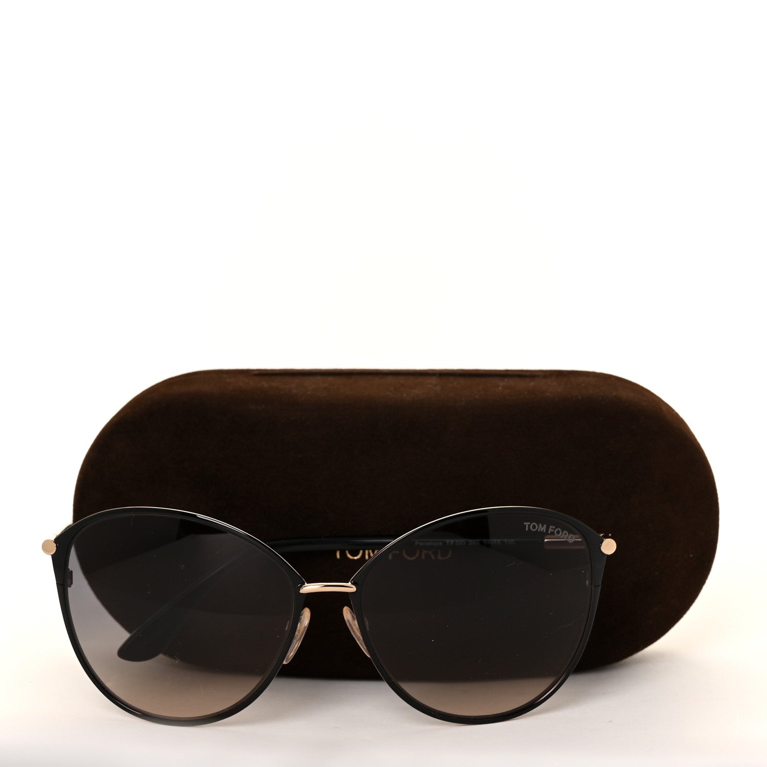 Tom Ford Penelope Vintage Round Sunglasses TF320 Black 7 of 7