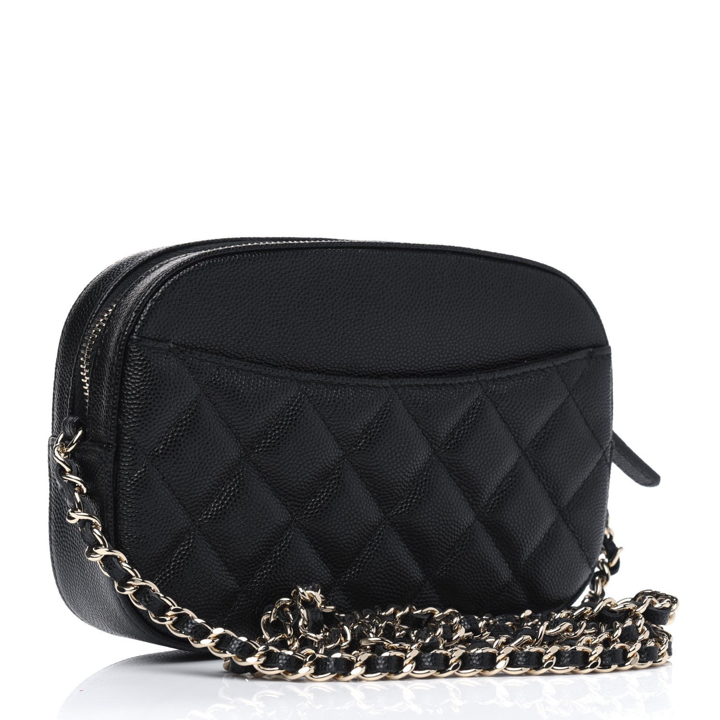 Caviar Quilted Vanity With Chain Black