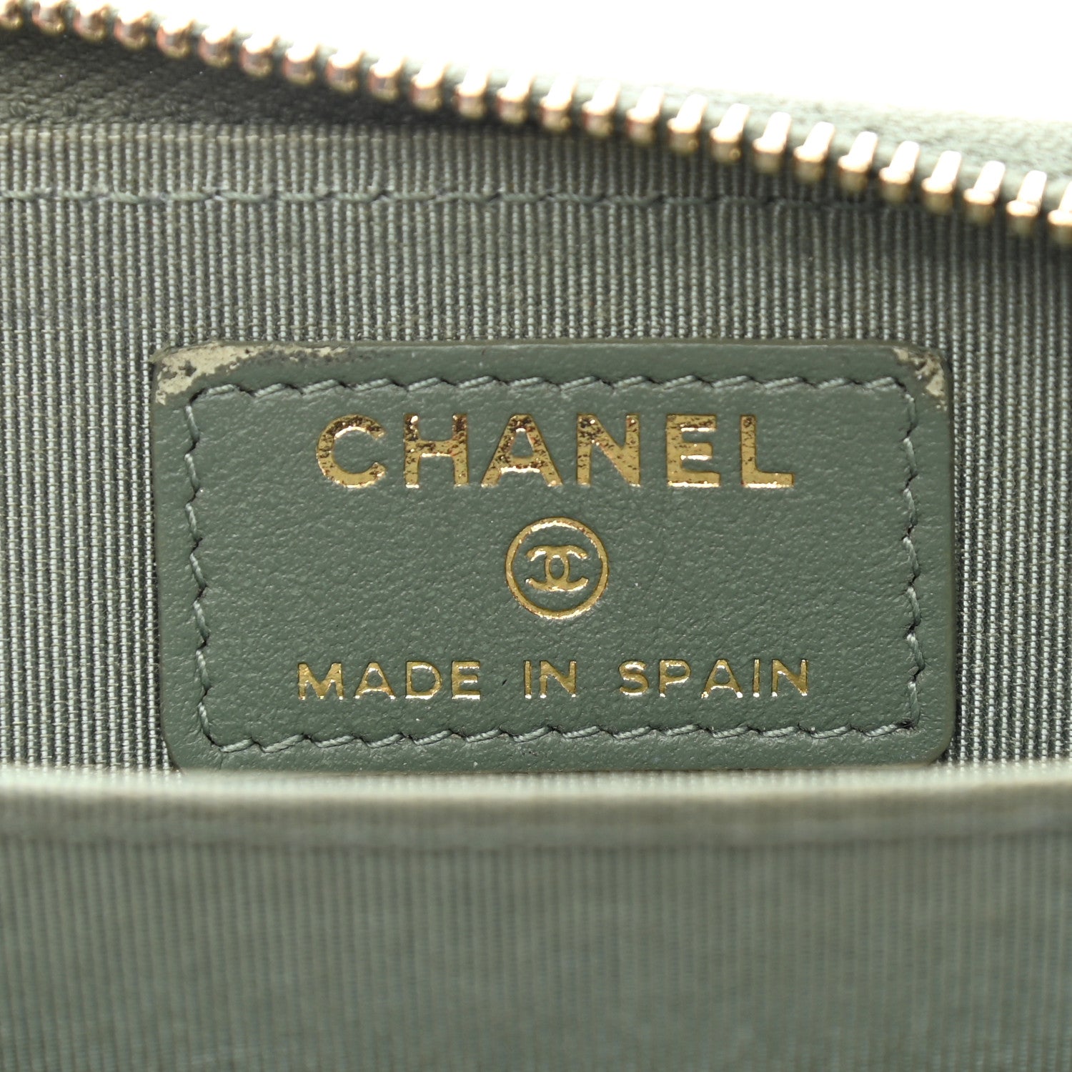 Chanel Iridescent Caviar Quilted Zip Coin Purse Green 6 of 11