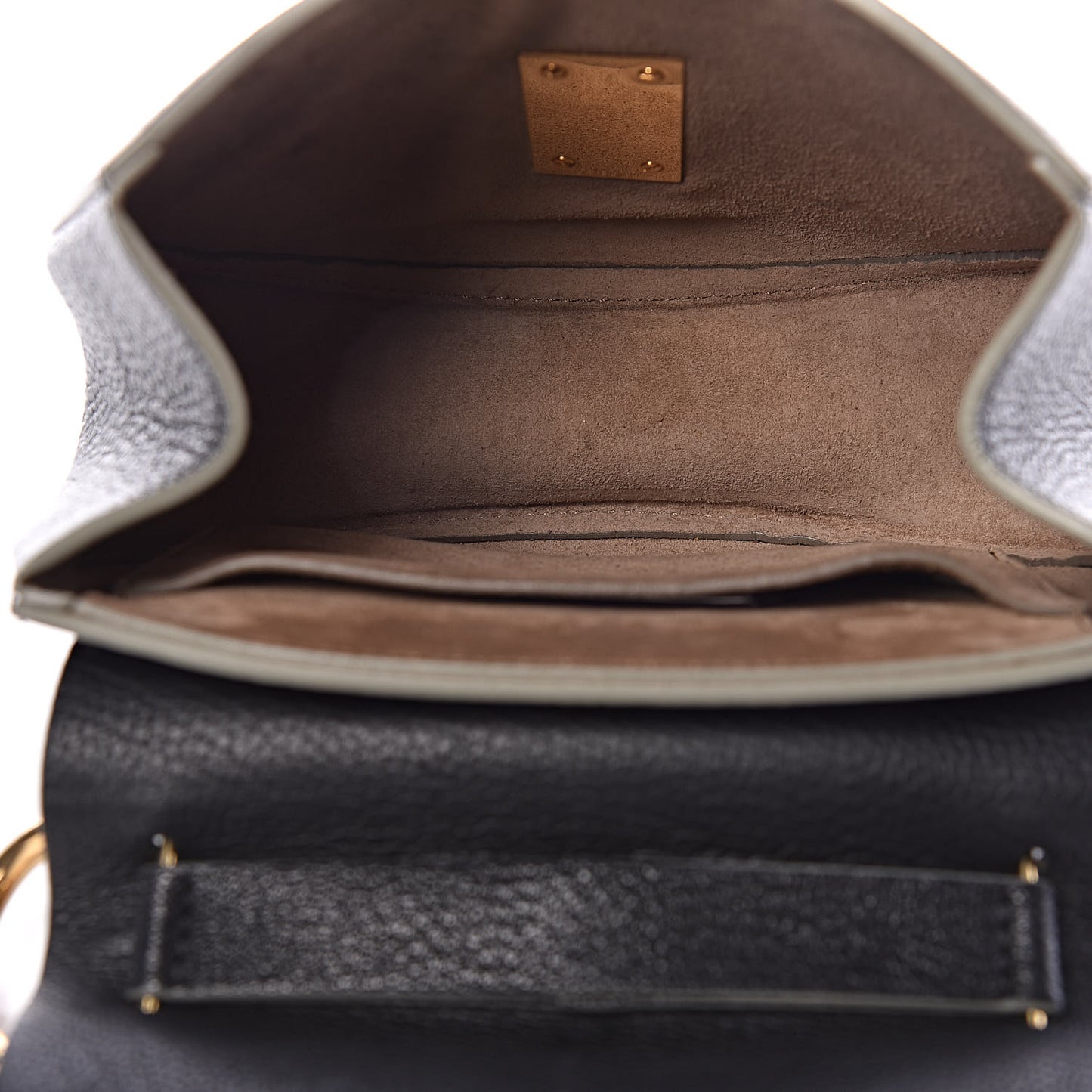 Grained Calfskin Lambskin Mini Drew Shoulder Bag Black