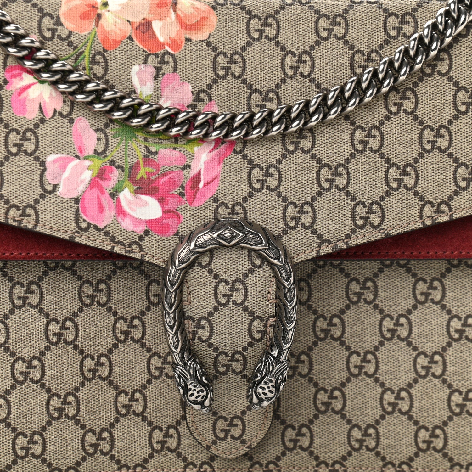 Gucci GG Supreme Monogram Blooms Medium Dionysus Shoulder Bag Beige Multicolor Dry Rose 8 of 14