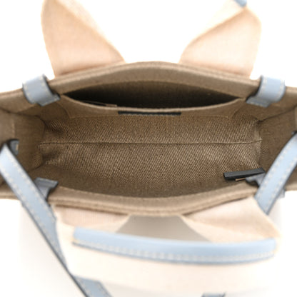 Chloe Linen Calfskin Mini Woody Ribbon Tote White Blue 5 of 10