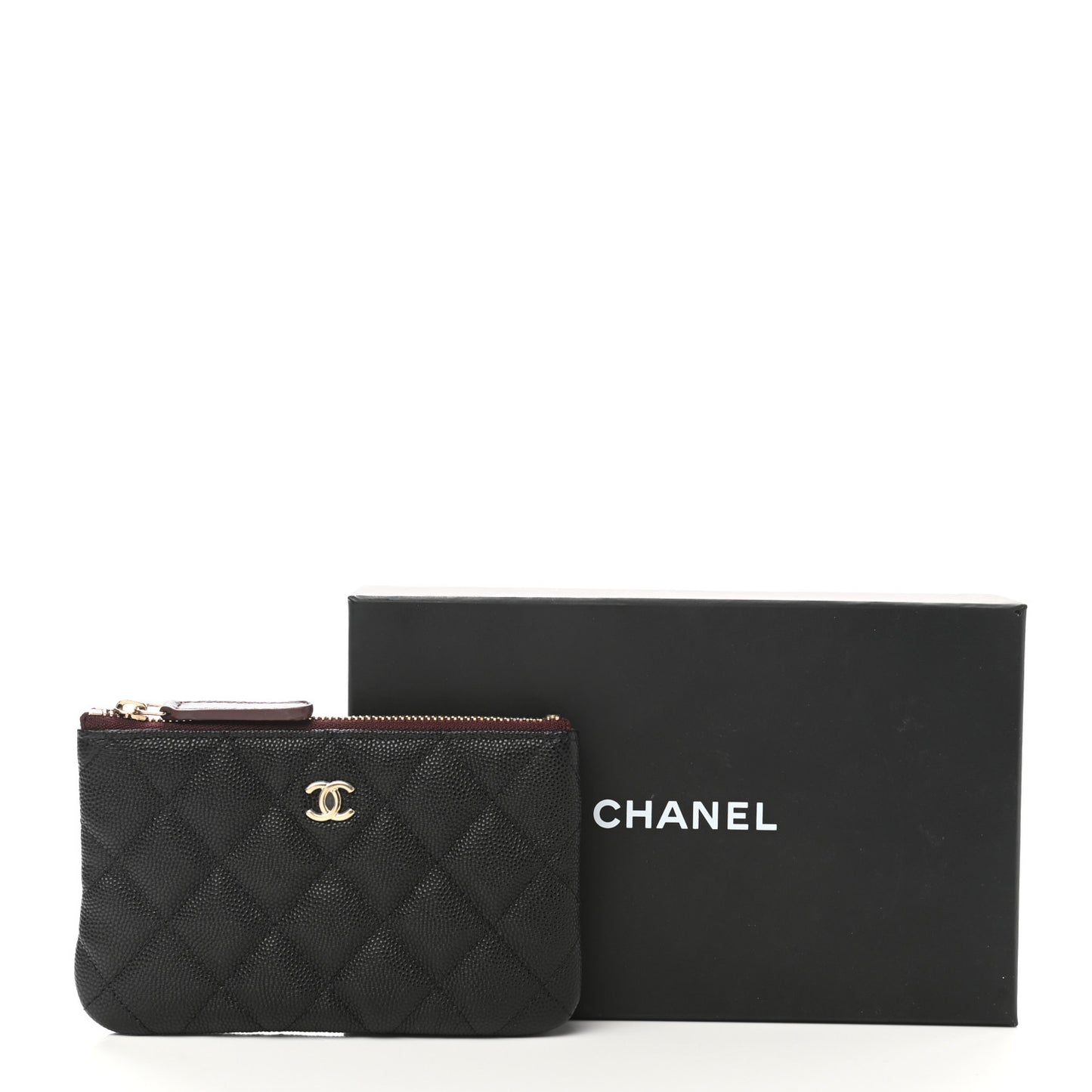 Caviar Quilted Small Cosmetic Case Black