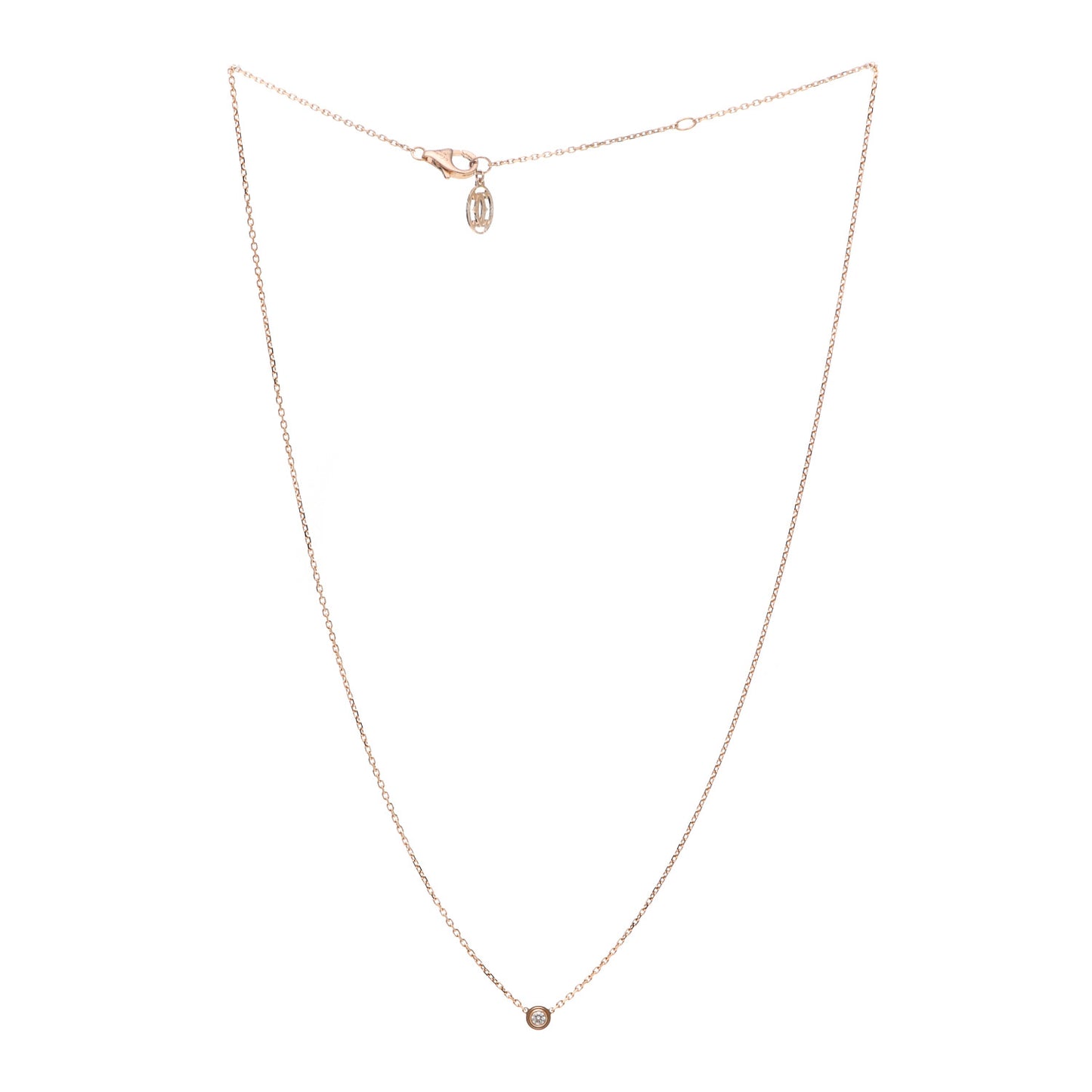 18K Pink Gold Diamond XS D'Amour Pendant Necklace