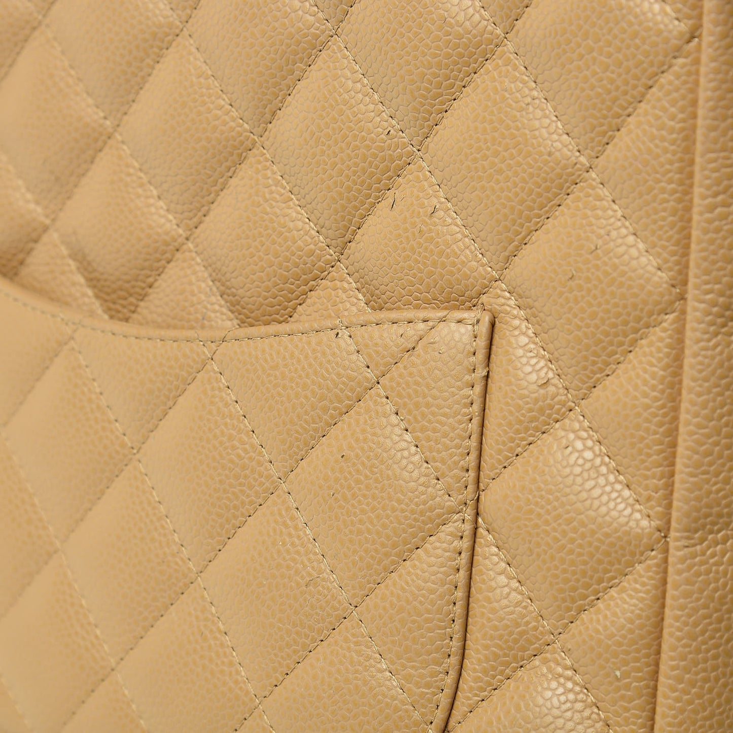 Caviar Quilted Petit Shopping Tote PST Dark Beige