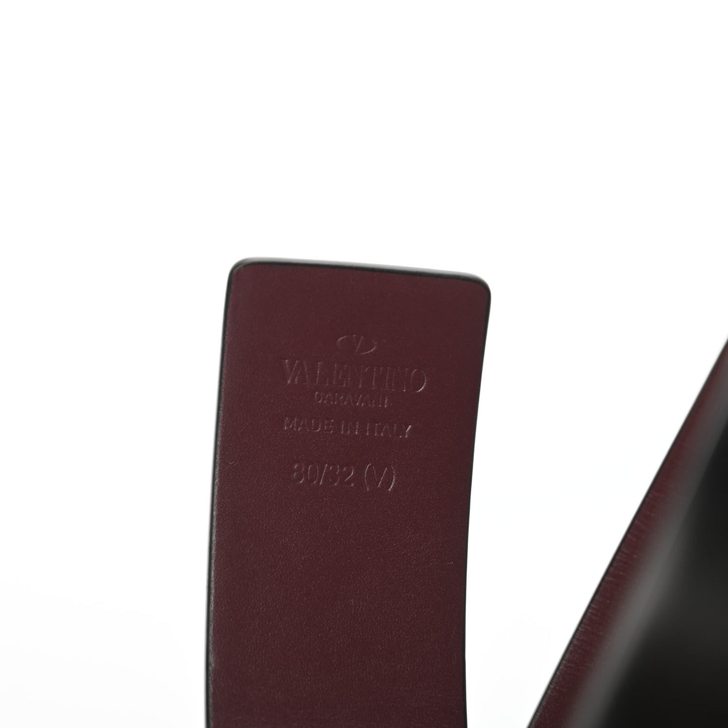 Glossy Calfskin VLogo Reversible 40mm Belt 80 32 Black Rubin