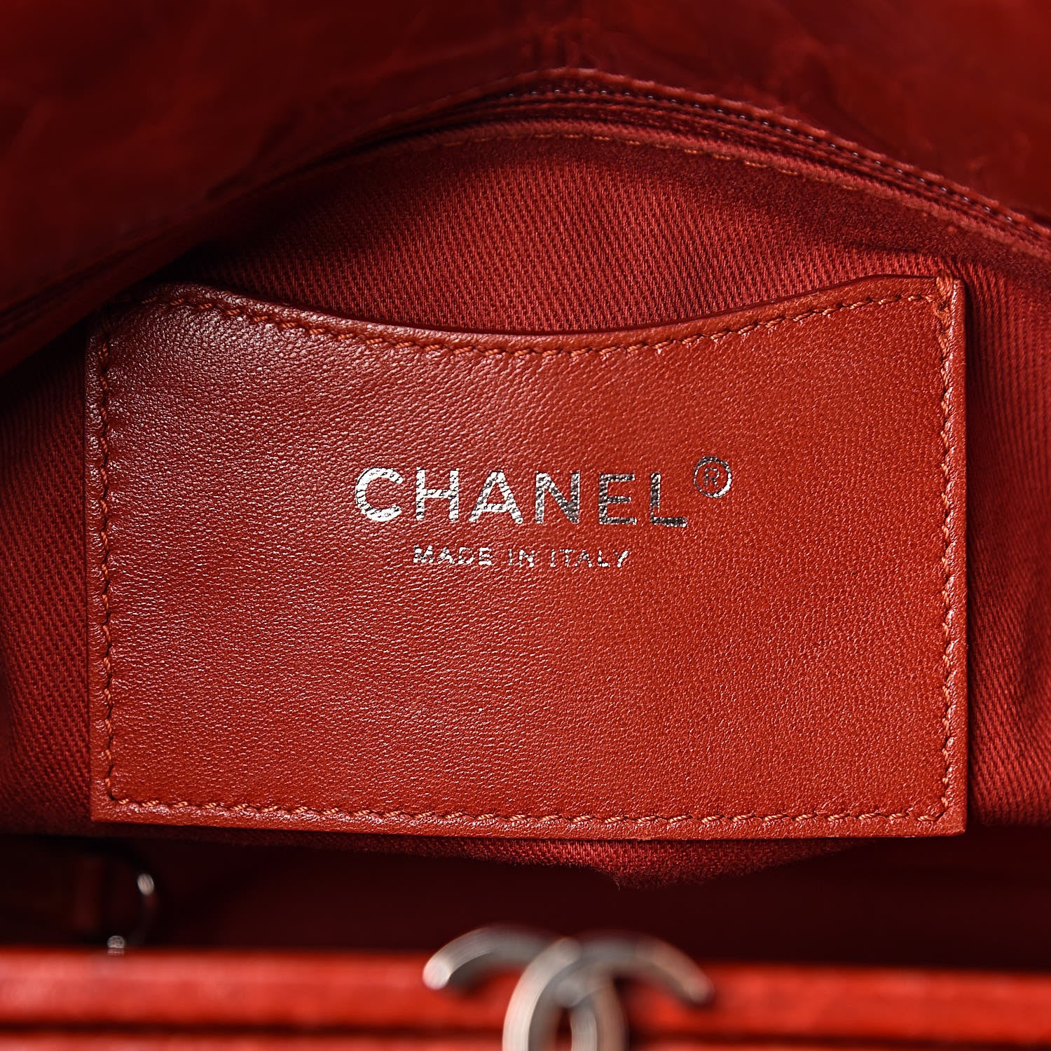 Chanel Glazed Calfskin Quilted Large Just Mademoiselle Bowling Bag Red 6 of 10