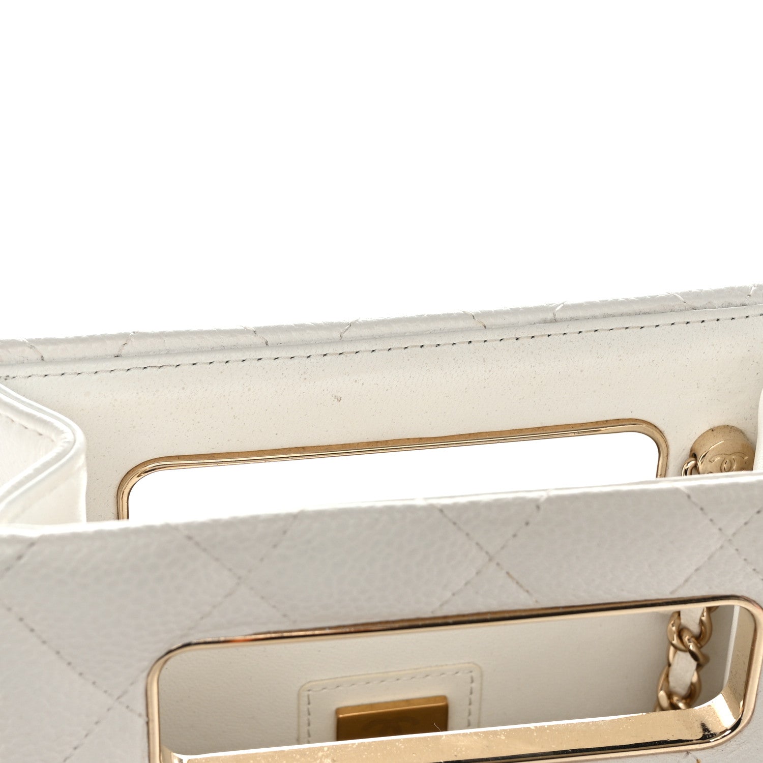 Chanel Caviar Quilted Evening Box Bag White 11 of 14