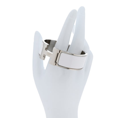 Hermes Enamel Wide Clic Clac H Bracelet PM White 2 of 4