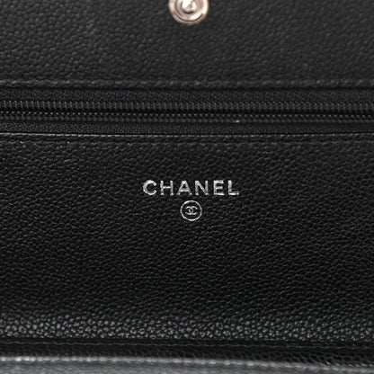 Chanel Caviar Quilted Boy Wallet On Chain WOC Black 7 of 13
