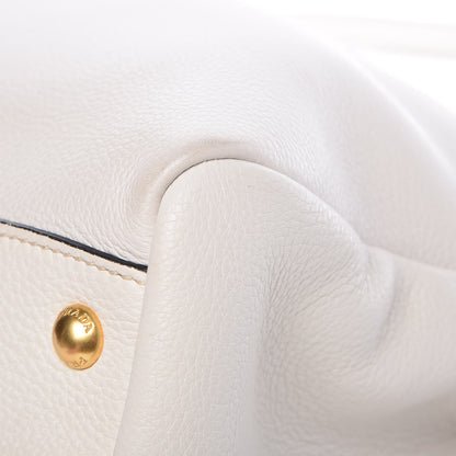 Prada Vitello Daino Top Handle Tote White 13 of 15