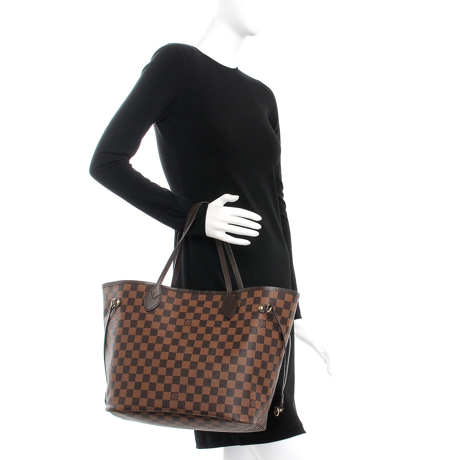 Louis Vuitton Damier Ebene Neo Neverfull MM Rose Ballerine 2 of 8