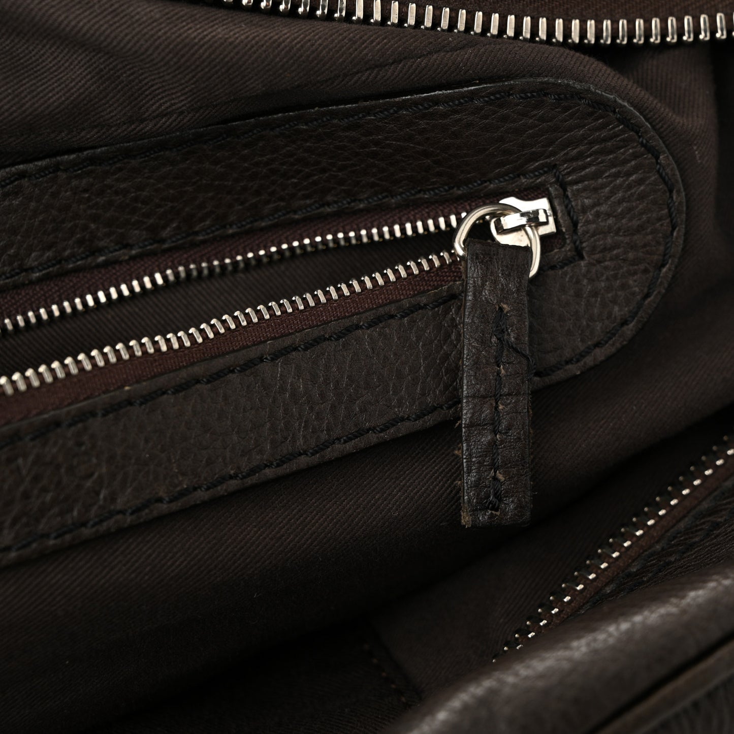 Calfskin Paddington Double Zip Bowler Chocolate