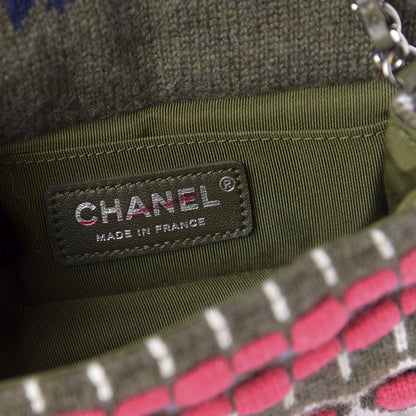 Chanel Cashmere Knit Extra Mini Single Flap Khaki Multicolor 8 of 11