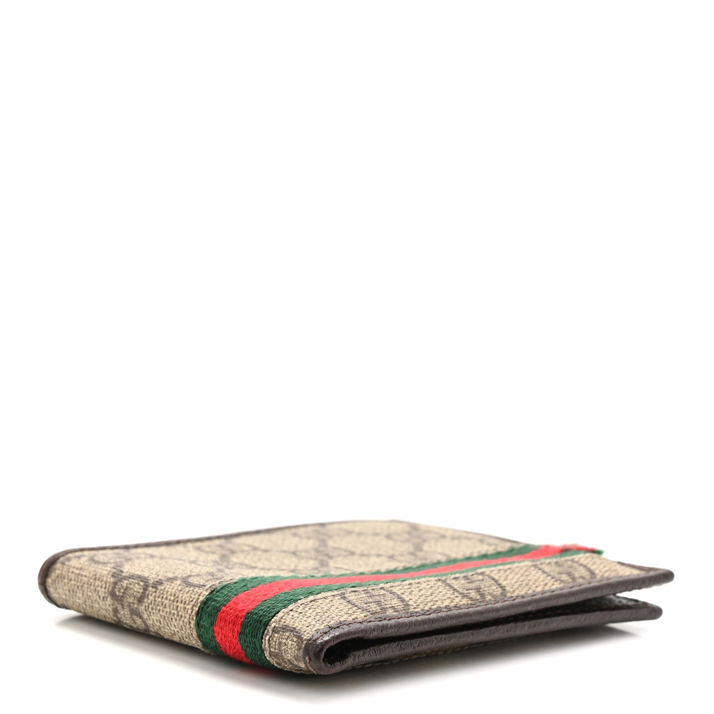 GG Plus Monogram Web Bi-Fold Wallet Dark Brown