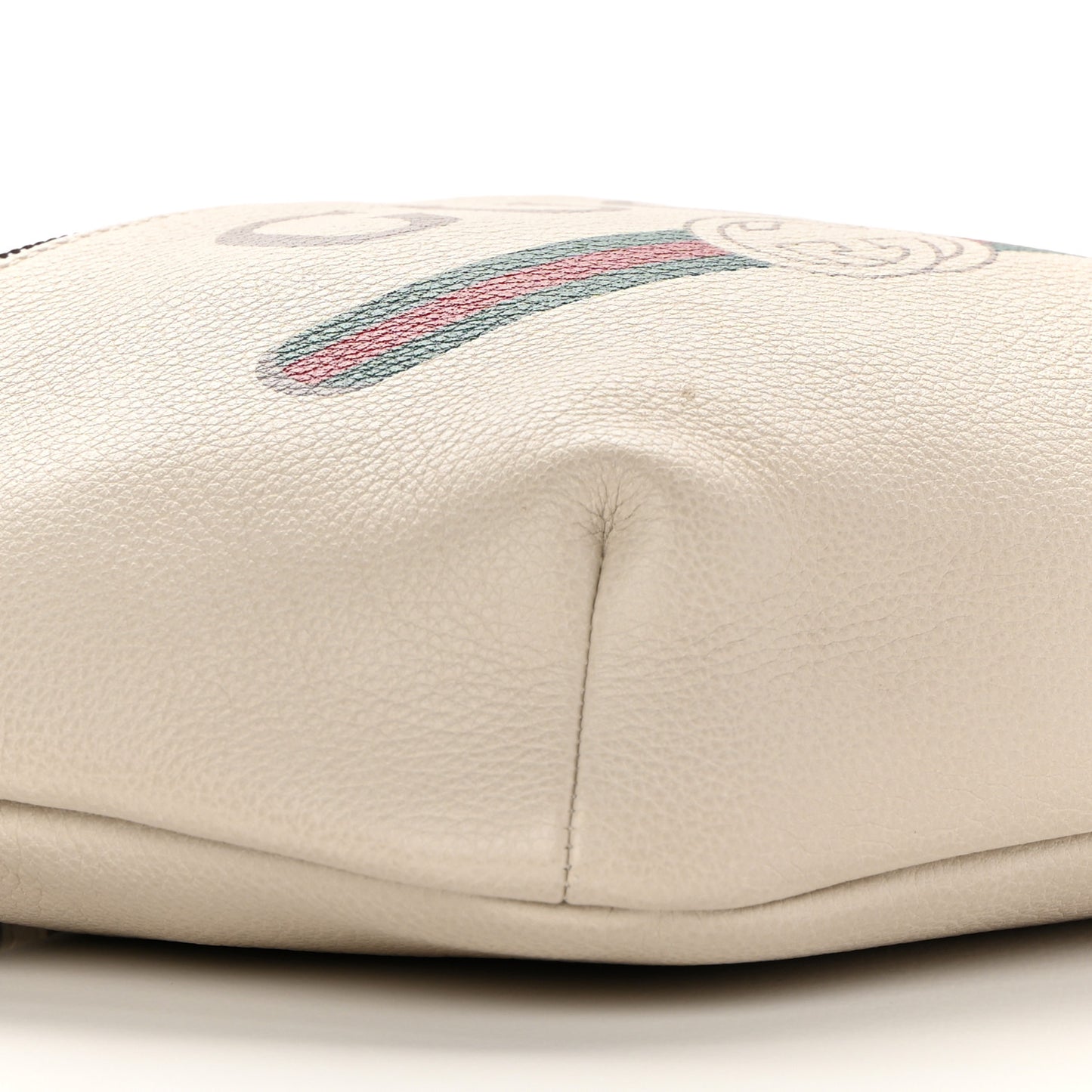 Grained Calfskin Logo Belt Bag White