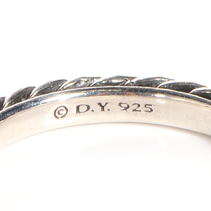 David Yurman Sterling Silver Cable Classics Band Ring 52 6 3 of 4