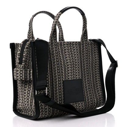 Marc Jacobs Cotton Jacquard Monogram Medium The Traveler Tote Bag Beige Multicolor 3 of 8