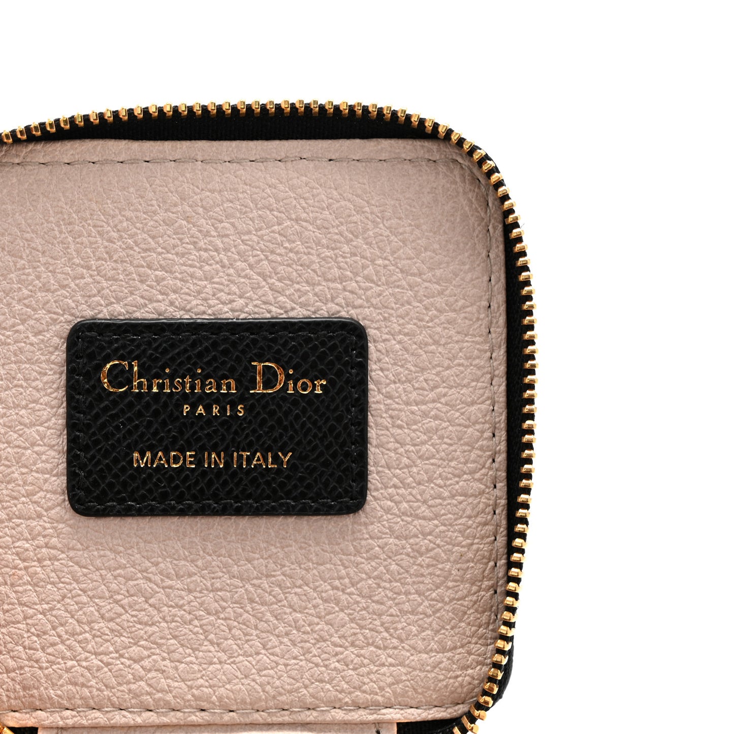 Grained Calfskin Cannage Mini Caro Jewelry Case Black