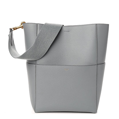 Celine Soft Grained Calfskin Sangle Bucket Bag Storm 1 of 8
