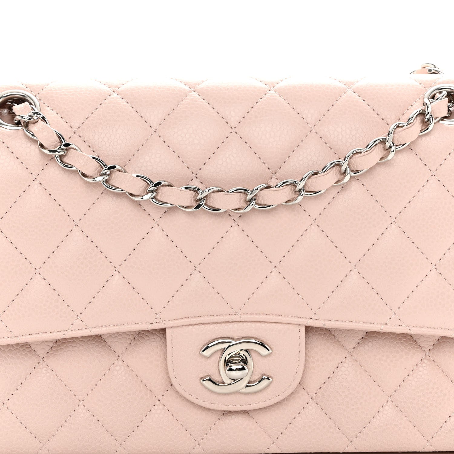 Chanel Caviar Quilted Medium Double Flap Light Pink 8 of 13