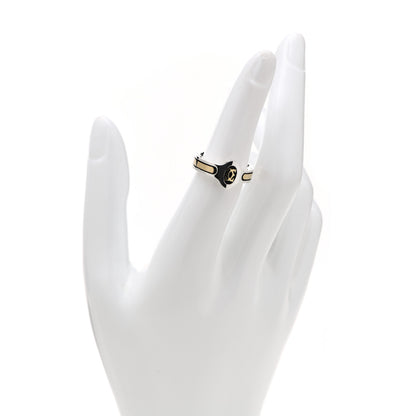 Cartier Sterling Silver 18K Yellow Gold Logo Band Ring 51 5.75 2 of 4
