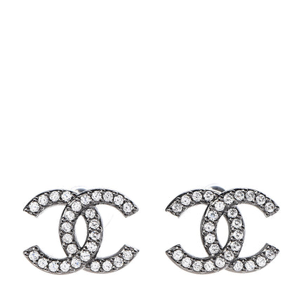 Chanel Ruthenium Crystal CC Earrings 1 of 4