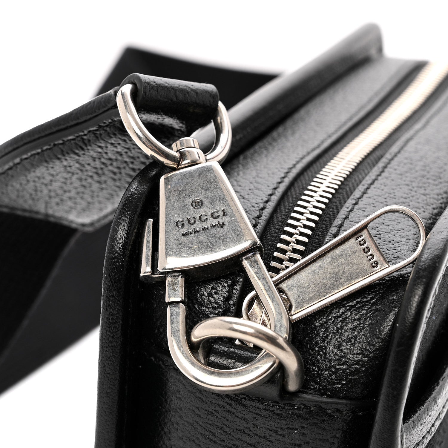 Gucci Monogram Jumbo GG Textured Dollar Calfskin Web Mini