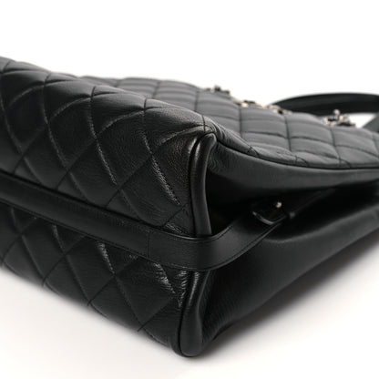 Chanel Metallic Goatskin Quilted Small City Rock Shopping Tote Black 9 of 9