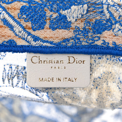 Christian Dior Transparent Canvas Embroidered Large Toile De Jouy Reverse Book Tote Fluorescent Blue 6 of 13