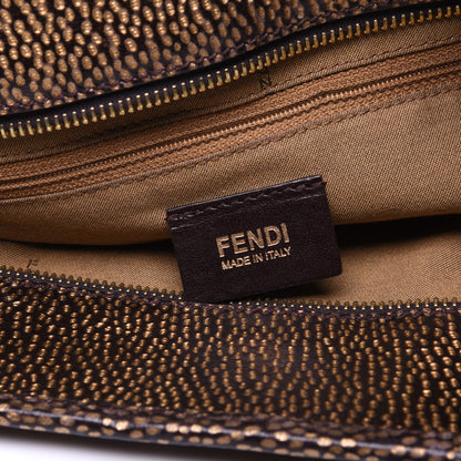 Fendi Zucca Vitello Medium Roll Tote Tobacco Oro Moro 8 of 10