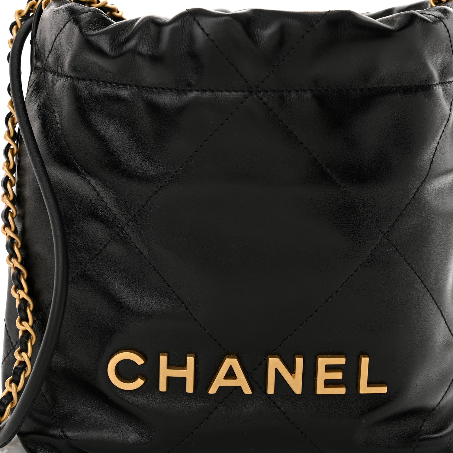 Chanel Shiny Calfskin Quilted Mini Chanel 22 Black 8 of 10