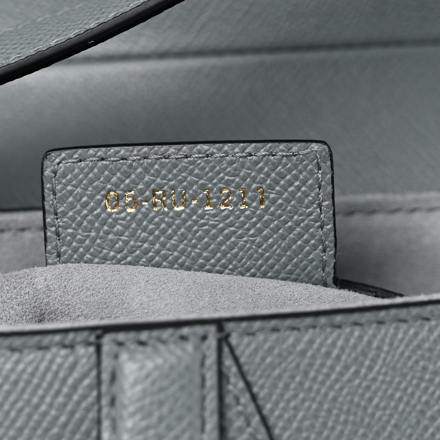 Grained Calfskin Saddle Bag Grey Stone
