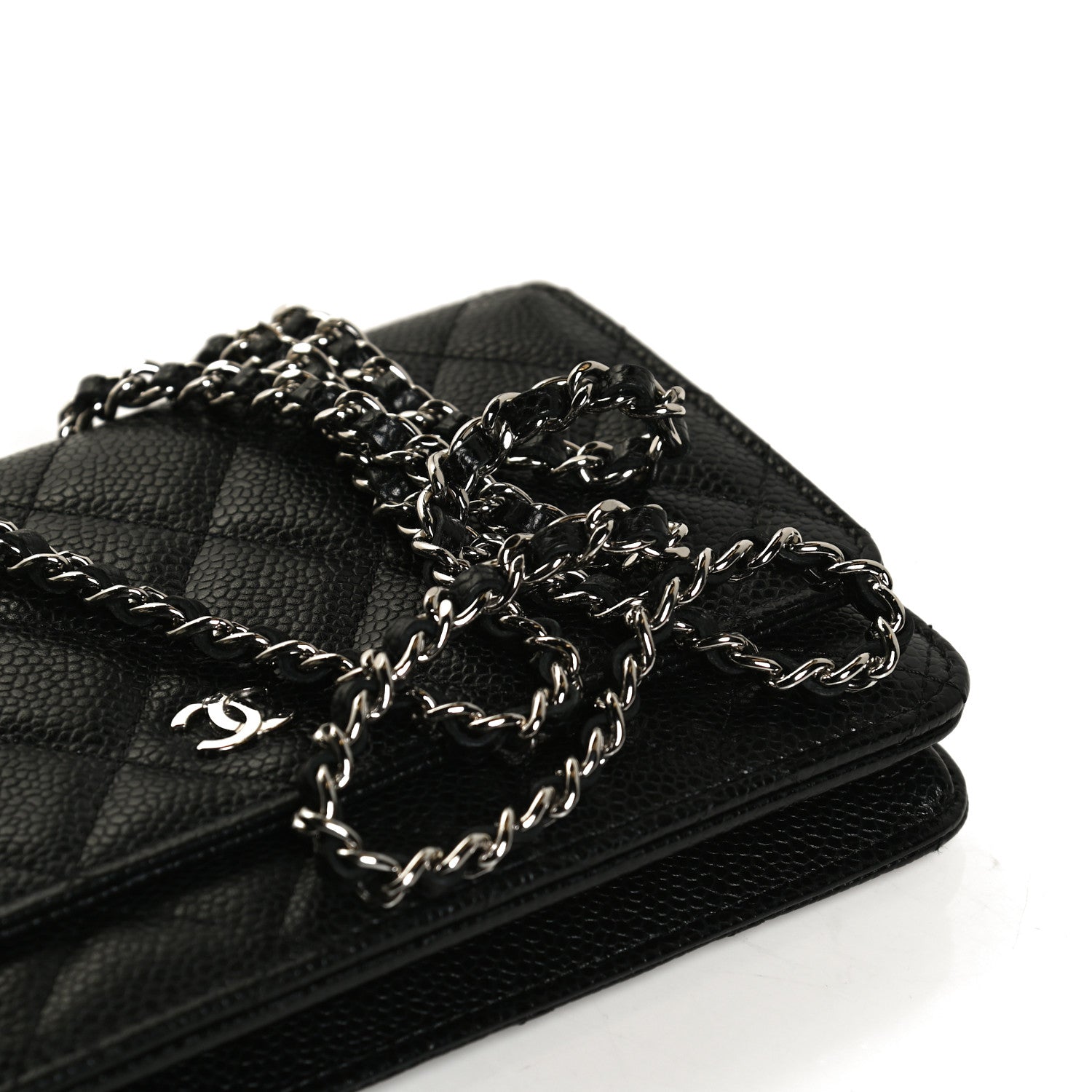Chanel Caviar Quilted Wallet On Chain WOC Black 14 of 15
