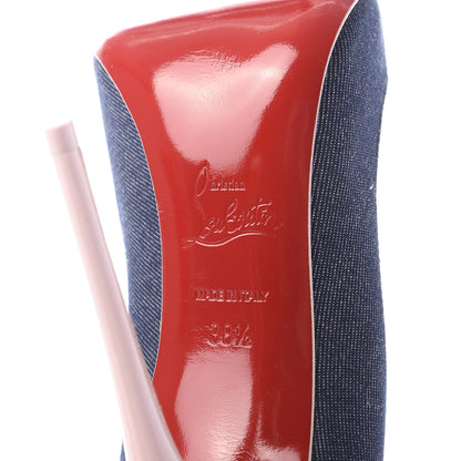 Christian Louboutin Denim Patent So Kate 120 Pumps 38.5 Blue Pompadour 8 of 9