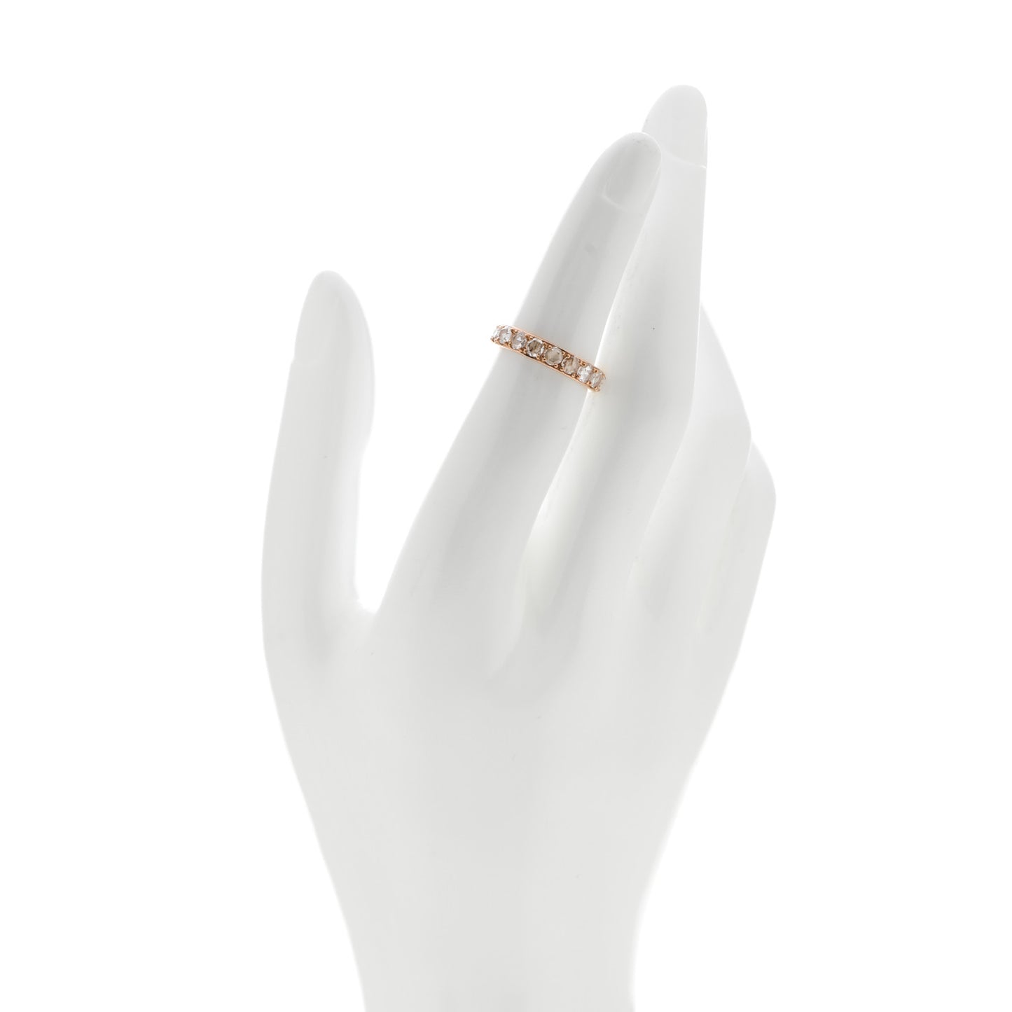 18K Rose Gold Diamond Metro Rose Cut Eternity Band Ring 49 5