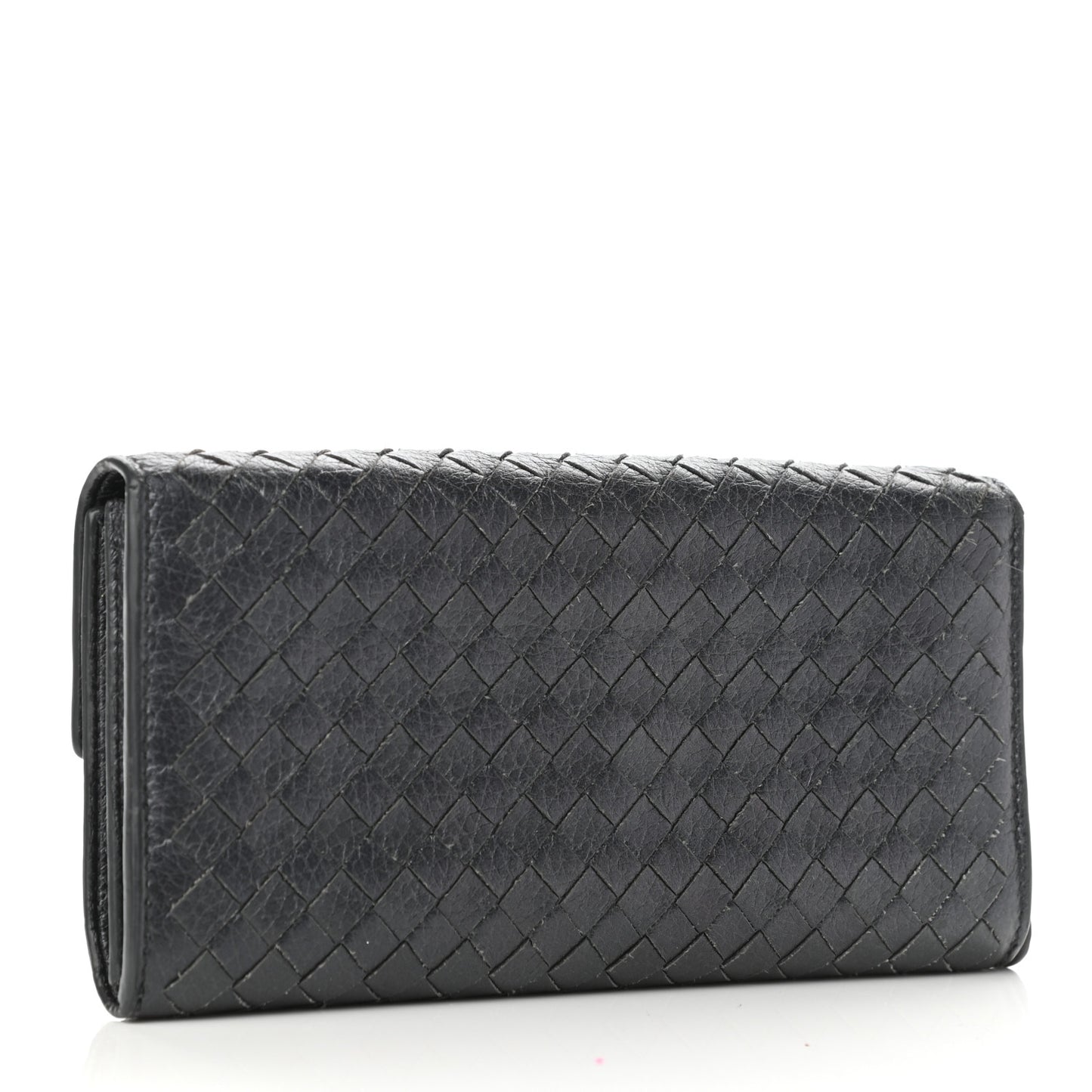 Cervo Intrecciato Continental Flap Wallet Gunmetal