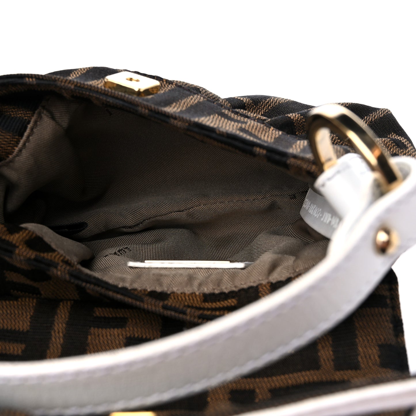 Zucca Cuoio Lucido Mini Chef Shoulder Bag Tobacco White