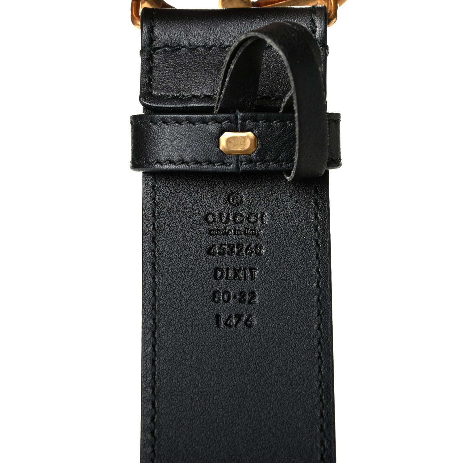 Gucci Moon Calfskin Pearl Double G 40mm Belt 80 32 Black Cream 4 of 4
