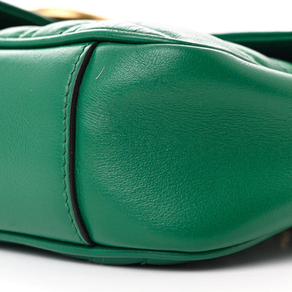 Gucci Calfskin Matelasse Mini GG Marmont Shoulder Bag Emerald Green 10 of 12