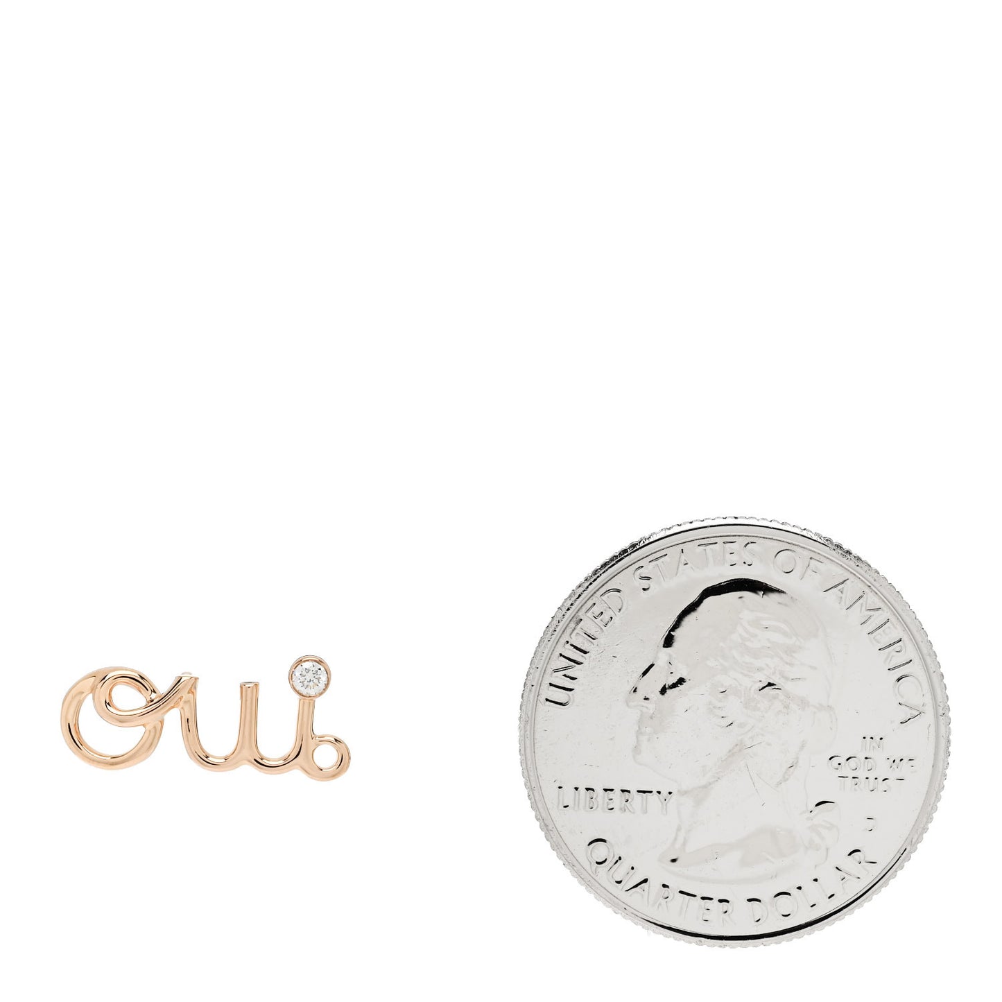 18K Rose Gold Diamond Oui Single Earring