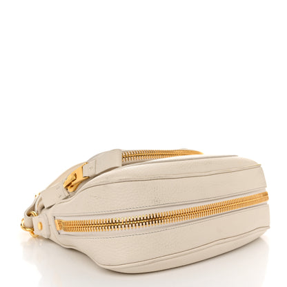 Tom Ford Grained Calfskin Medium Double Strap Jennifer Crossbody Chalk 4 of 14