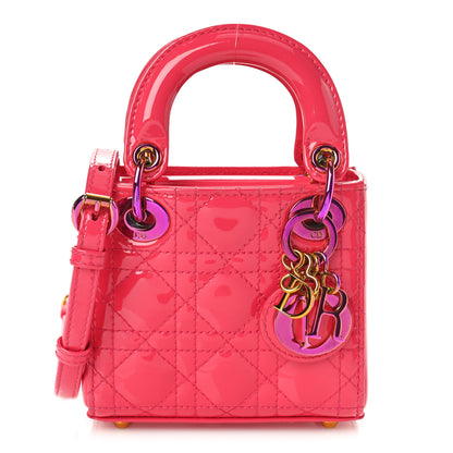 Christian Dior Patent Cannage Micro Lady Dior Pink 1 of 10