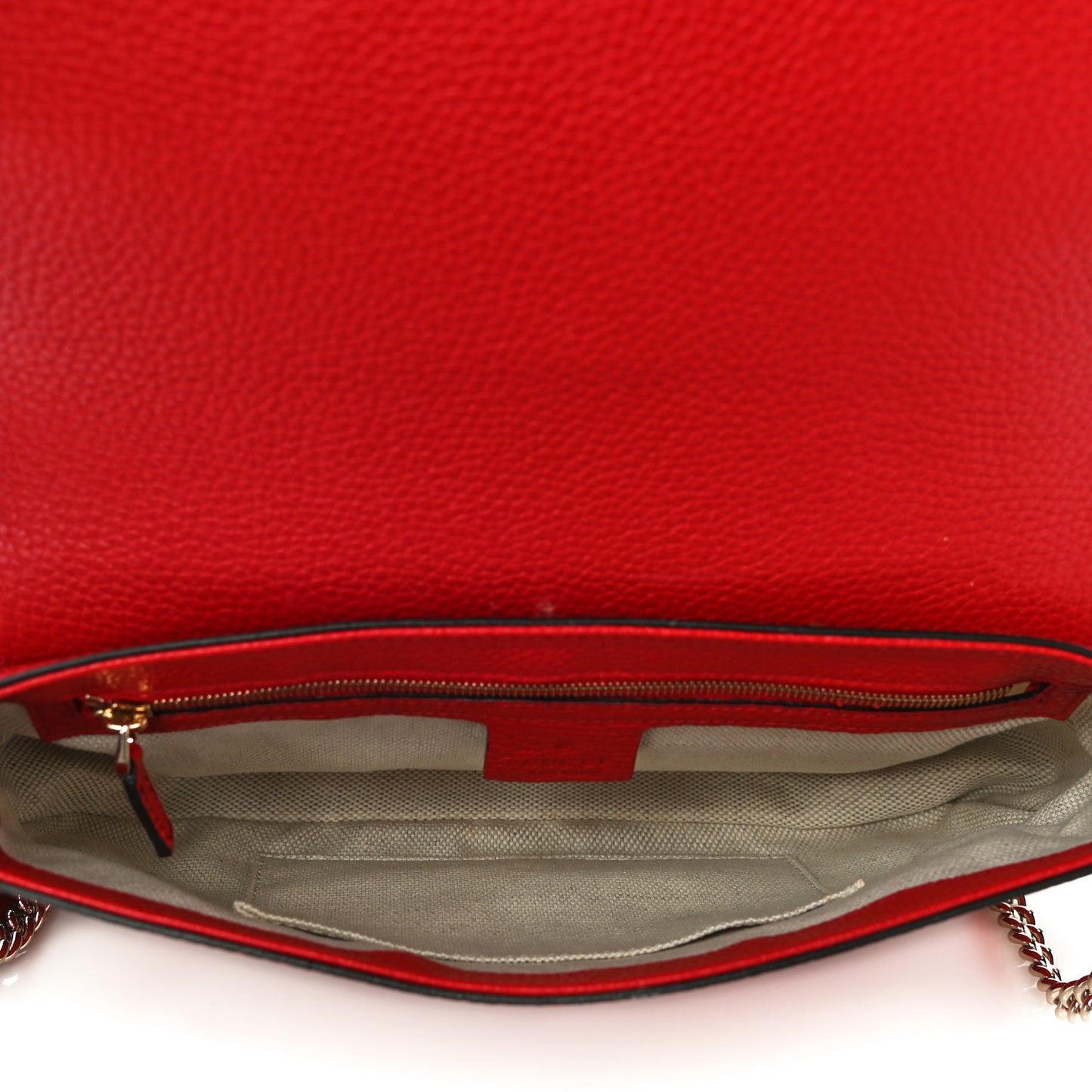 Pebbled Calfskin Medium Soho Flap Crossbody Vibrant Red