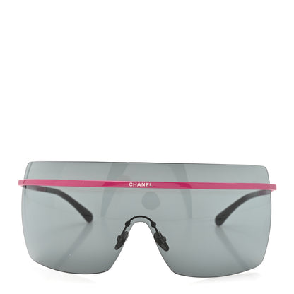 Chanel Metal Graphic Lines Shield Sunglasses 71586 Pink 2 of 8