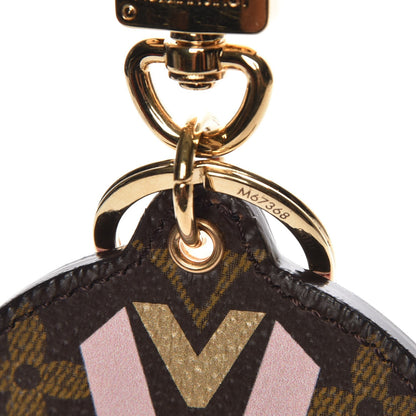 Louis Vuitton Monogram Illustre Multi V Bag Charm Key Ring Fuchsia 3 of 4