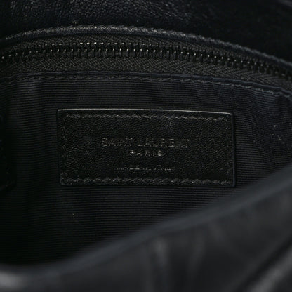 Saint Laurent Calfskin Quilted Toy Loulou Puffer Monogram Monochrome Chain Satchel Black 6 of 13